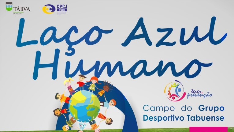 Laço Azul Humano pela Prevenção dos Maus Tratos na Infância no Dia Mundial da Criança