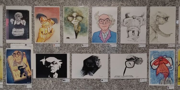 Exposição “Caricaturas de José Saramago” para visitar na Biblioteca Municipal de Oliveira do Hospital