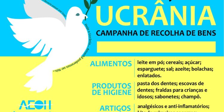 AEOH lança campanha de recolha de bens de primeira necessidade para as vítimas da guerra na Ucrânia