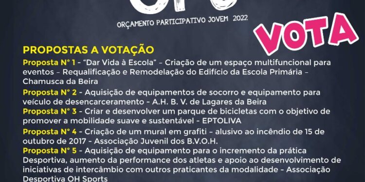 Orçamento Participativo Jovem: votação online nas propostas de 16 a 23 de dezembro