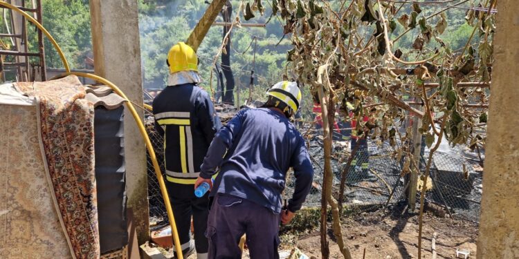 Incêndio em anexo de habitação alastra-se e consome “500 metros quadrados de mato”