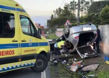 Dois feridos em choque frontal na Reta da Salinha