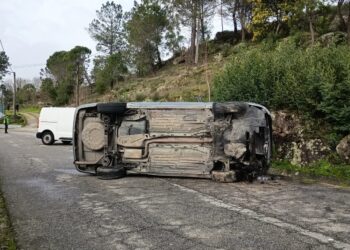 Capotamento deixa jovem ferida na Bobadela