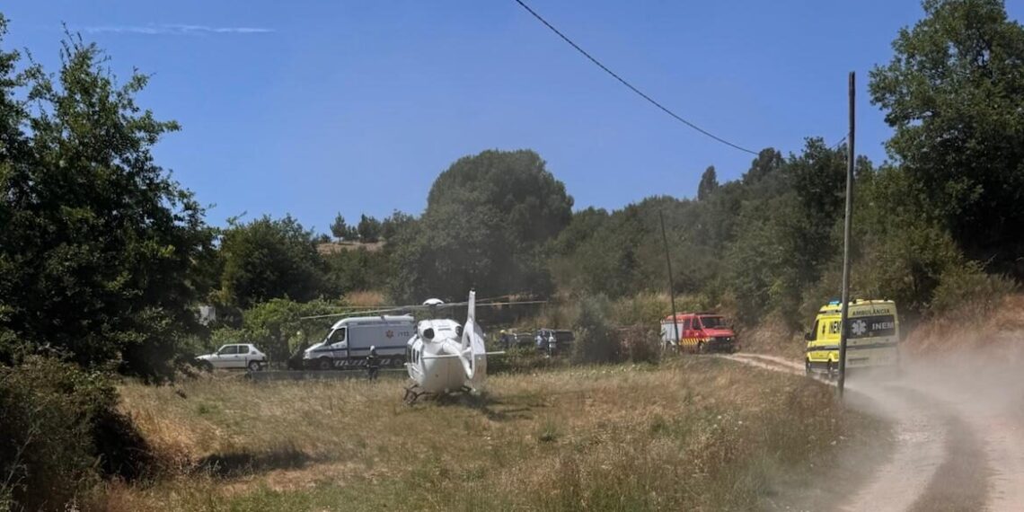Homem ferido após queda de estrutura durante limpeza de poço em Aldeia de Nogueira